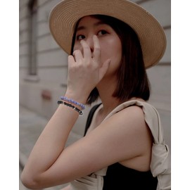 Stress Relief Spiritual Anxiety Meditation Relaxation Mindfulness Chakra Healing Crystals Essential Oil Glow Bracelets Gifts for Teen Girls Women (8mm, White lava bracelet)