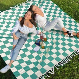 Large Picnic Blanket Outdoor Law Park Grass Patio Mat Manta Para Soft Car Travel Essentials Road Trip Summer Vacation Stuff Outside Accessories Roadtrip Camping Gear Rv Must Haves Glamping Tent Gadget