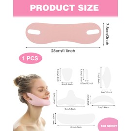 160Stück Gesichtsfalten Entferner Streifen,Anti Falten Pads Facial Patches Gesichtsfalten Pflaster zum Glätten von Augen Mund ode,mit 1V-Linienmaske,für Gesicht,Wiederverwendbare Stirn Falten Pads