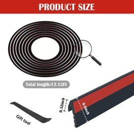 13Ft Car Door Rubber Seal Strip,Silent & Dustproof Rubber Car Window Seal Strip,Universal V-Shaped Self Adhesive Automotive Window Seals Trim with Installation Tool