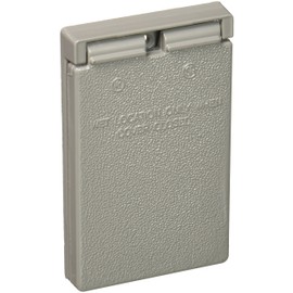 Legrand Pass & Seymour CA26GV Cast Weatherproof Outdoor Cover, 1 Gang, Decorator or GFCI Opening with Vertical Self-Closing Lid, Gray (1 Count)