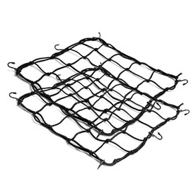2 Pcs 15.7 inch Bungee Cargo net Motorcycle Heavy-Duty Elastic Luggage Cargo Net Mesh Holder 6 Adjustable Hooks for Motorcycle Bike (Black)