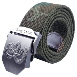 BUZZxSELECTION LBT096 Men's Snake Python Buckle Belt, Braid, Casual, One Size Fits Most