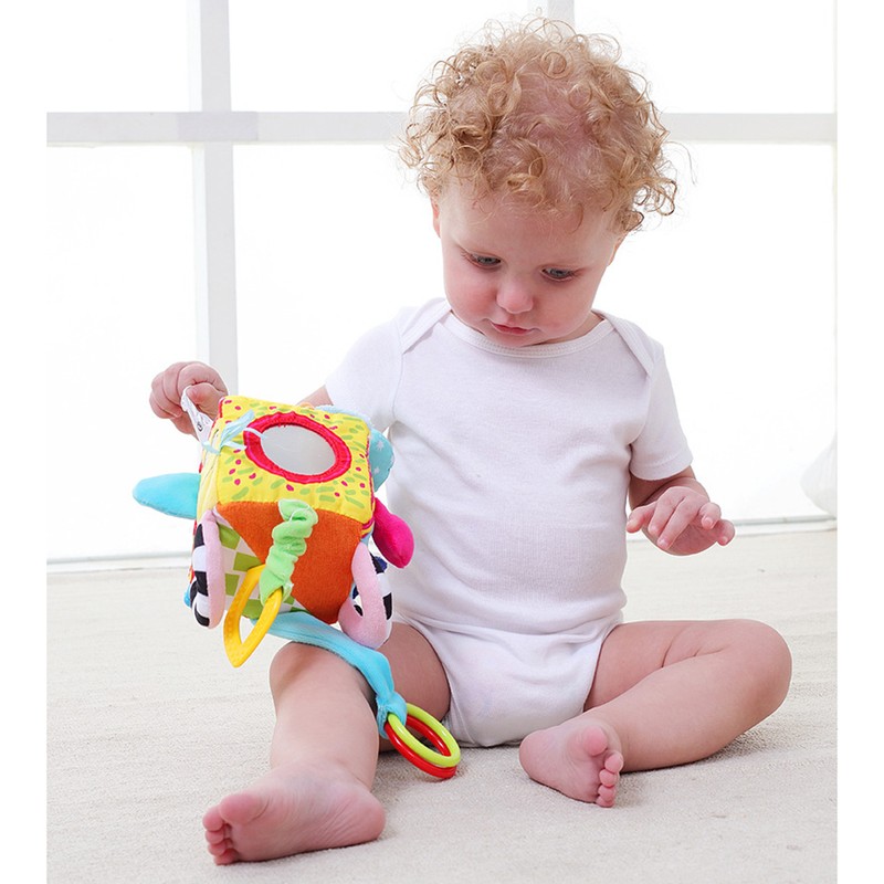 Baby Kids Toys Cartoon Cube Rattle Teether Toys Cubes for