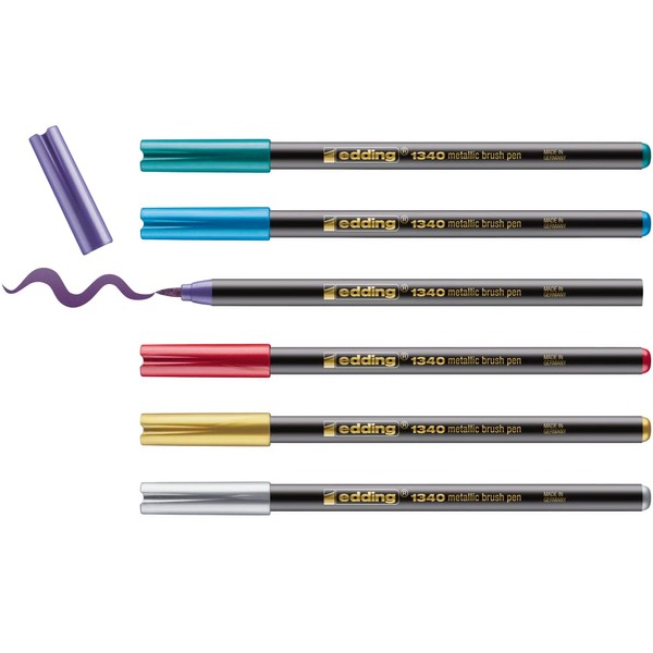 edding 1340 Metallic Brush Pen - Set of 6 pens