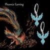 DAYLINLOVE Phoenix Earring Sterling Silver Turquoise Phoenix Dangle Drop Earring