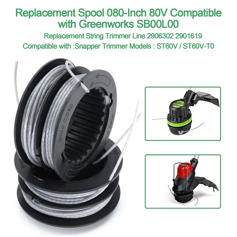 Pack of 10 Grass Trimmer Replacement Spool Compatible with G-reenworks