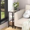 Narrow Side Table for Small Space, 2-Tier Small End Table