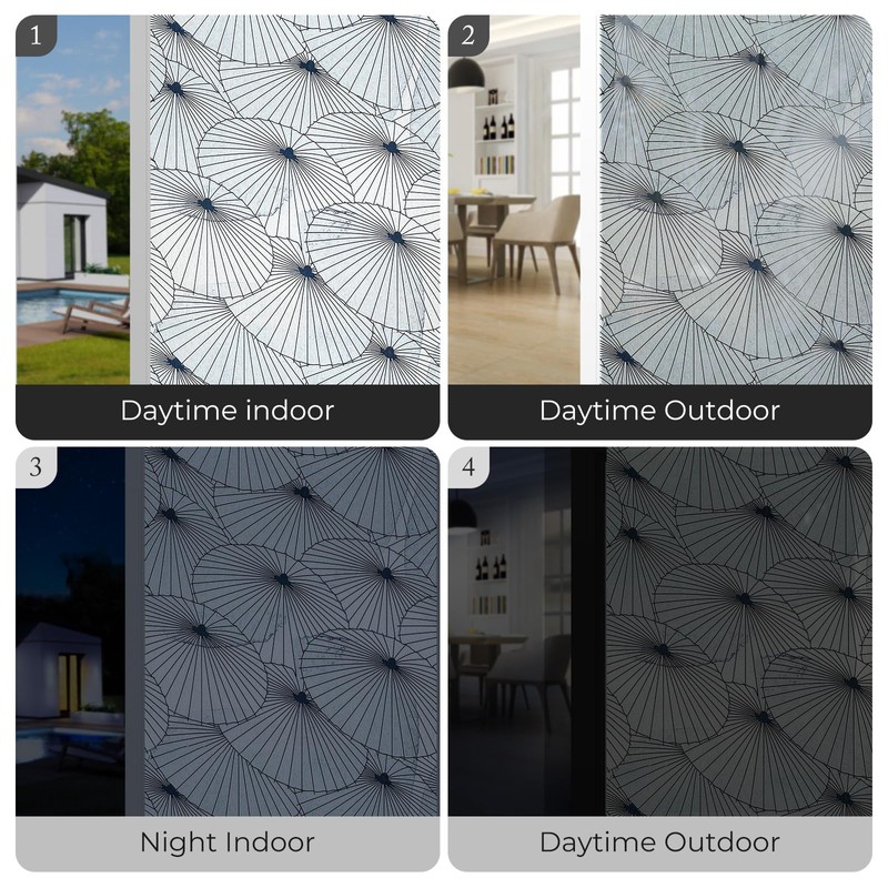 Window Stickers, Stained Glass Window Privacy Film, UV Blocking Static