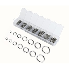 MAHAVIMOKSA 1Box 770pcs Mixed Stainless Steel Jump Rings Connector Mini Rings for DIY Repair Jewelry Making Necklaces Bracelet Earrings