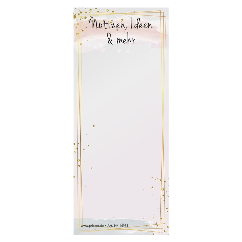 PRICARO Golden Dots Magnetic Notepad 62x148mm Pack of 10