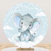 Renaiss 7x7ft Little Elephant Round Backdrop Covers for Photoshoot Kids