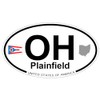 US Decal, Inc. Plainfield, Ohio Oval Sticker with State Flag
