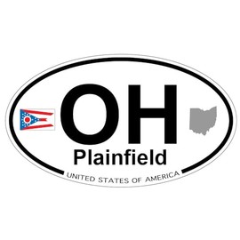 US Decal, Inc. Plainfield, Ohio Oval Sticker with State Flag