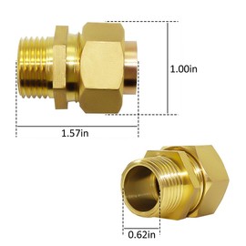 KAERMO 1/2-Inch Brass Corrugated Stainless Steel Tubing Male Adapter Pipe Fittings (1 Pack)