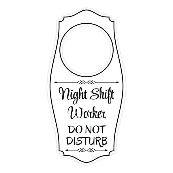 Night Shift Worker Do Not Disturb Door Hanger | House