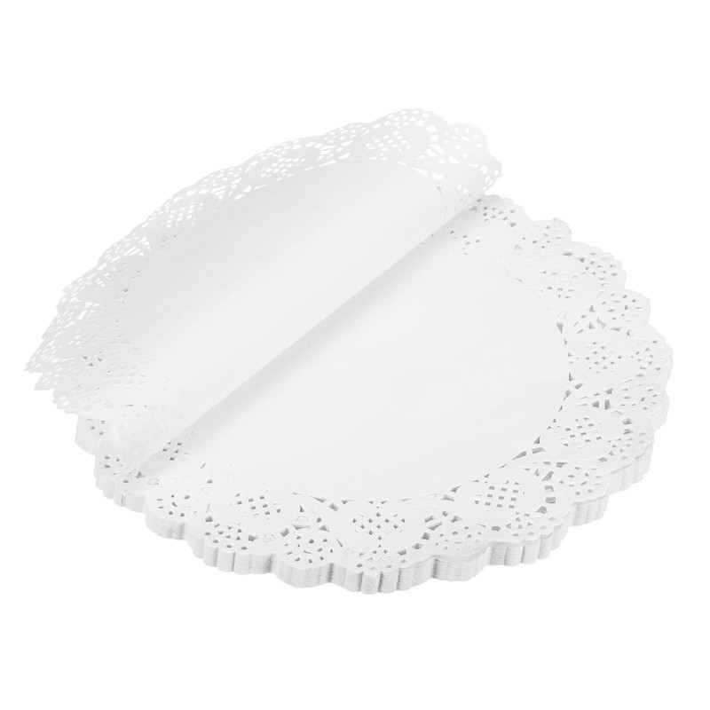 sourcing map 100 Pcs White Lace Paper Doilies 10.5 Inch