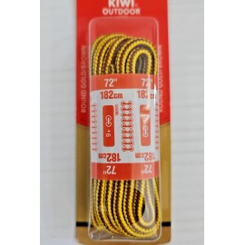 KIWI Outdoor Shoe Laces Round Gold Brown 72" for 9+ Eyelets TWO PAIR #4606