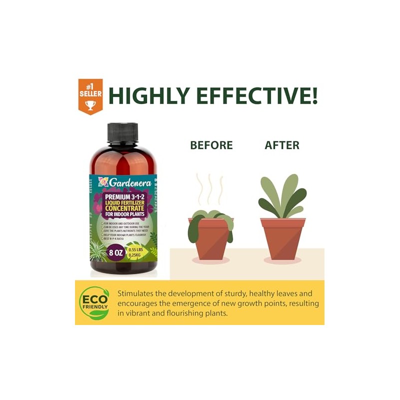 Gardenera Premium Liquid Hoya Fertilizer - 3-1-2 Concentrate for Indoor