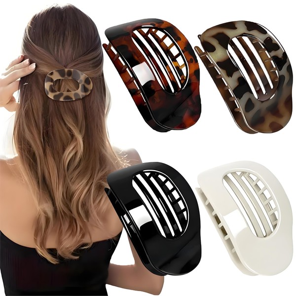 Pack of 4 Hair Clips for Women, Hair Clip, Flat