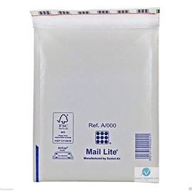 Mail Lite Size A/000 110 x 160 mm Padded Envelope - White (Pack of 100)