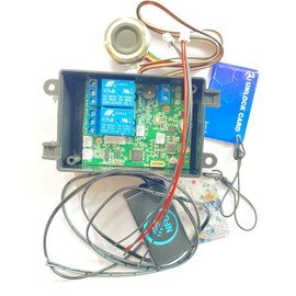 Taidacent 2 Channel Car Door Switch Relay Board Biometric Fingerprint Reader Access Control 12vdc Control Relay Car Ignition Switch (Control Board with Shell, Waterproof Metal Fingerprint)