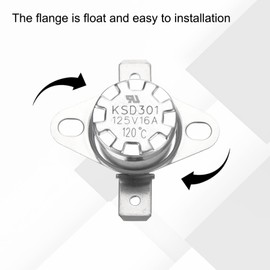 QUARKZMAN KSD301 Thermostat 120°C/248°F 16A Normally Closed N.C Adjustable Snap Disc Temperature Switch for Microwaves, Ovens, Coffee Machines, Ceramic Material, Pack of 2