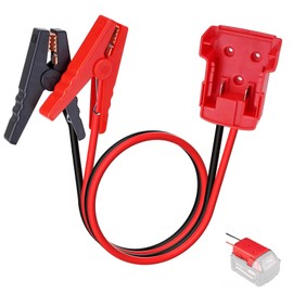 TSSKMOYY Jumper Cables with Alligator Clips Compatible with Mil.wau-kee 18V Battery, 2FT 12AWG Silicone Wire Jumper Starter Clamps, Automotive Booster Cables for Car/Truck/Lawnmower(No Battery)