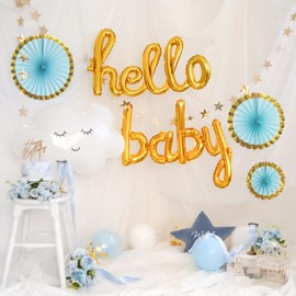 Hanamei Baby Shower Decoration Set for Beginners, Easy Decoration, Decoration, Decoration, Balloons, Garland, Trend, Boys and Girls, Welcome Baby Shower, Celebration, Party (Blue)