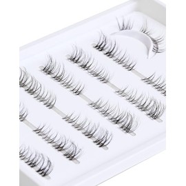 Individuelle Wimpern Cluster Natürlicher Nerz Cluster Wimpernverlängerungen Kleine Wimpern Wispy 3/4 Falsche Wimpern DIY Wimpernverlängerung zu Hause 7 Paare KS20