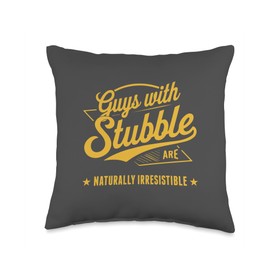 Guys With Stubble Facial Hair Pride Funny Beard Humor Throw Pillow