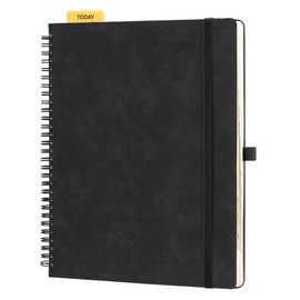 POPRUN Calendar 2026 Book Calendar Ring Binder with Soft Cover, Approx. A4 (26.5 x 21.5 cm) – Diary Weekly Planner Notebook (Jan.2026-Dec.2026) with 100 GSM Paper – Black