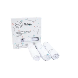 Bubblin Baby Muslin, 80 x 80 cm, Pack of 3, 100% Cotton, Double Woven, Oeko-Tex Certified, Muslin Nappies, Burp Cloths (Bubbles)