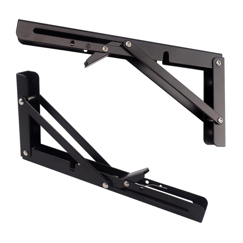 Oudtinx 2PCS Folding Shelf Brackets,Heavy Duty Triangle Shelf Bracket for