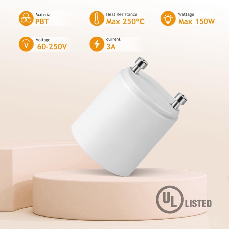 5 Pack Light Socket Outlet Adapter - E26 Light Socket