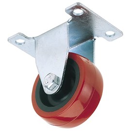 Draper 65512 50mm Dia Plate Fixing Polyurethane Wheel-S.W.L. 75Kg, 50 mm