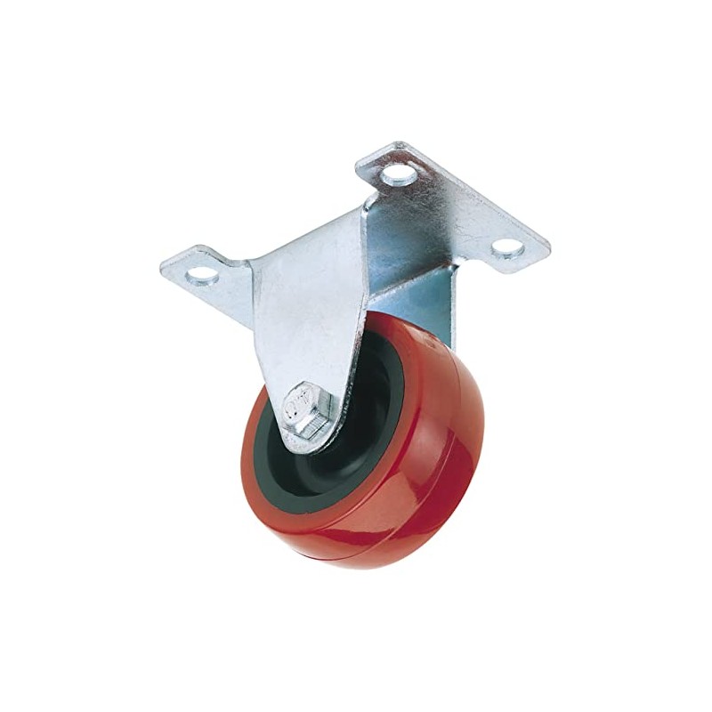 Draper 65512 50mm Dia Plate Fixing Polyurethane Wheel-S.W.L. 75Kg, 50