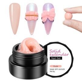 Solid Builder Gel for Nails, Nude Solid Sculpture Builder Gel, Nudes Builder Nail Gel 3D Nail Gel, Non-Stick Hand Nude Nail Extension Gel for 3D Nail Carving Gel Patterns Decoration for Nail Art DIY