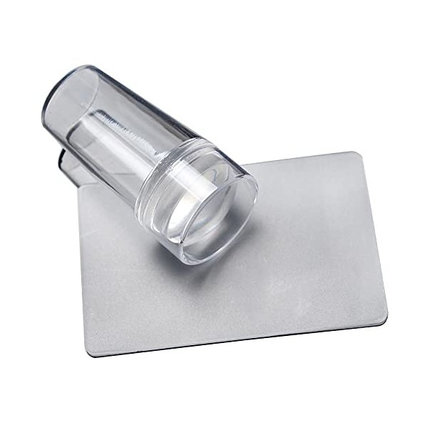 Nail Stamper Kit Transparent Jelly Soft Stamper and Scraper Set