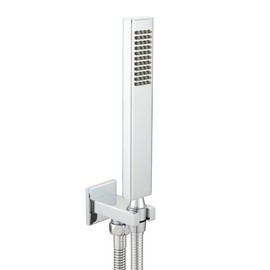 Gaosin Brass Handheld Shower High Pressure Single Function Hand Shower Head with Fixed Elbow Wall Connector Holder and Hose Set