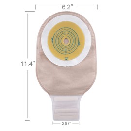 OUCHAN 1-Piece Ostomy Bags Colostomy Pouch with Hook and Loop 12”, Cut-to-Fit(20 pcs/Box)