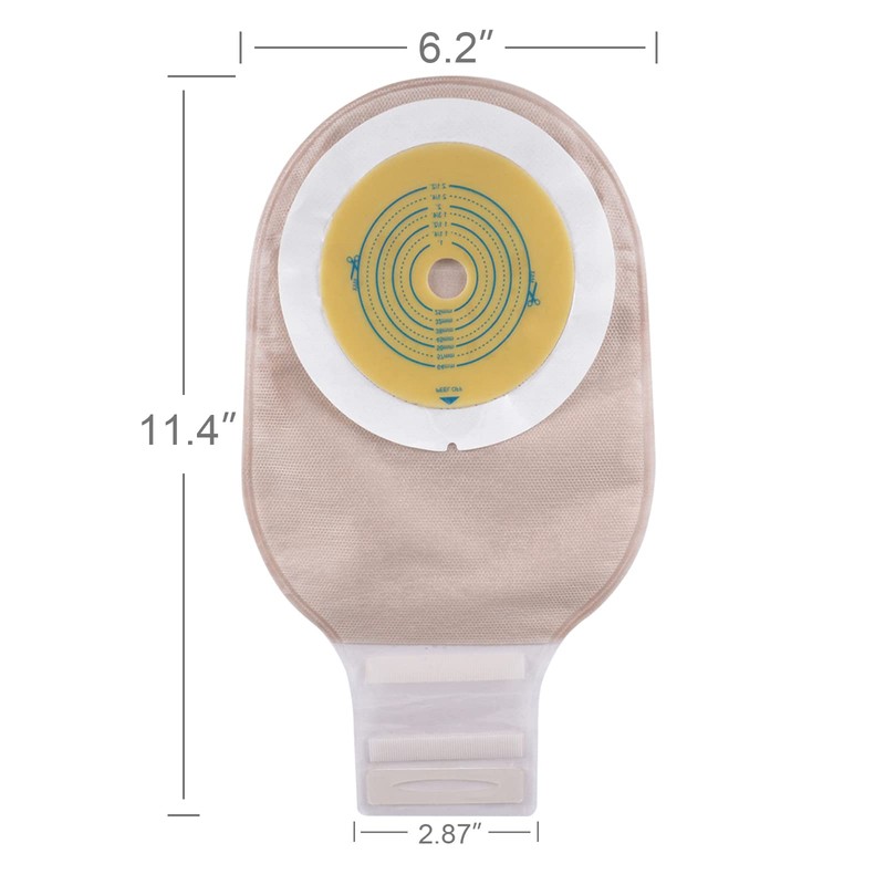 OUCHAN 1-Piece Ostomy Bags Colostomy Pouch with Hook and Loop