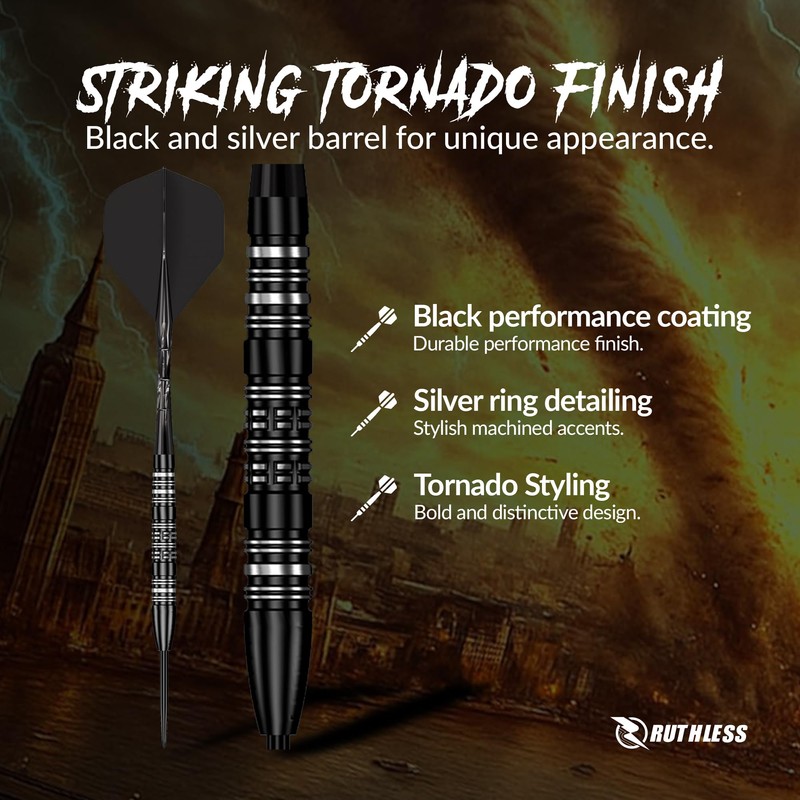 RUTHLESS | Tornado | Steel Tip Darts | 90% Tungsten