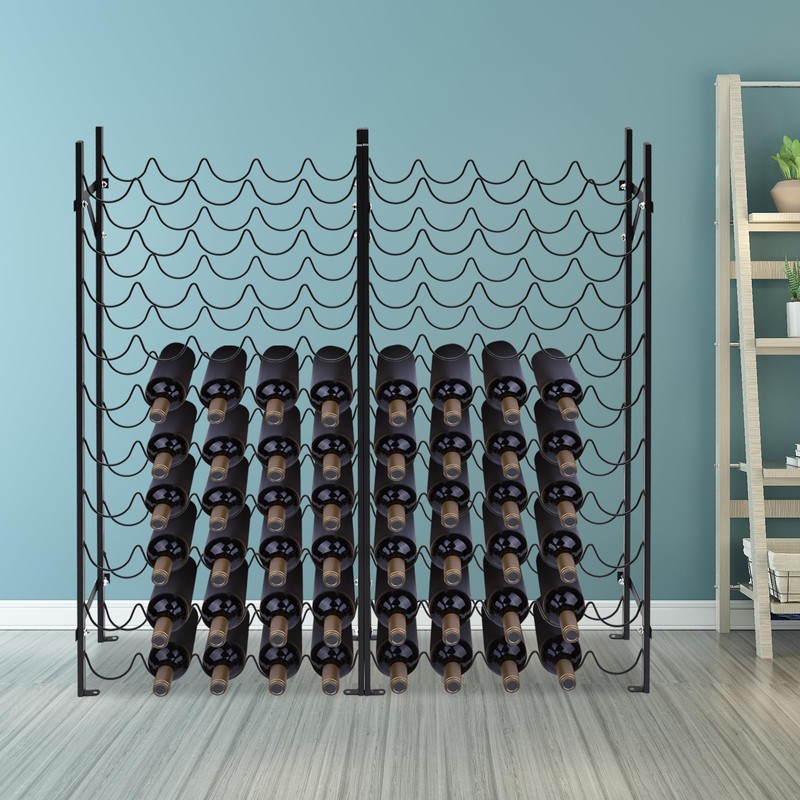 10 Tier Wine Rack, Stackable Freestanding Floor Mount Wine Holder