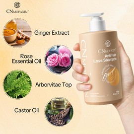 CNMOFAXIN Anti Hair Loss Shampoo,Nourishing Hair Growth Ginger Shampoo for Men & Women - Volumizing Hair Regrowth Treatment infused with Herbal Essences Rose & Castor Oil 16.8 fl. oz Haircare Cleansing