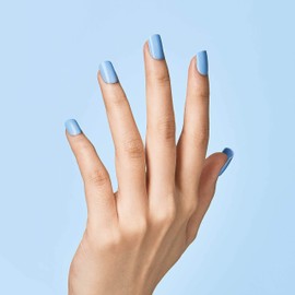 KISS imPRESS Color Press-On Manicure, Gel Nail Kit, PureFit Technology, Short Length, “Baby Why So Blue”, Polish-Free Solid Color Mani, Includes Prep Pad, Mini File, Cuticle Stick, and 30 Fake Nails