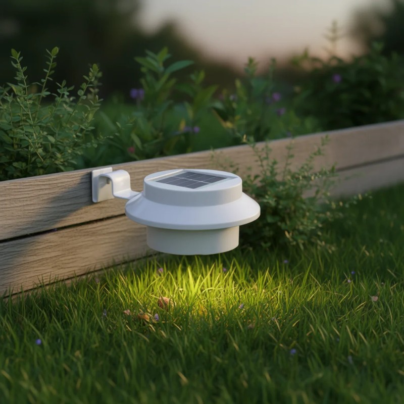 Solar Powered LED Garden Light With Bracket White Light ABS