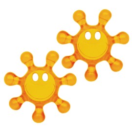 Koziol SUNNY Screw Cap Opener Pack of 2 - Bottle Opener for PET Screw Caps of Reusable Bottles | Ergonomic, Dishwasher Safe, Ideal for Seniors and Children (Orange)