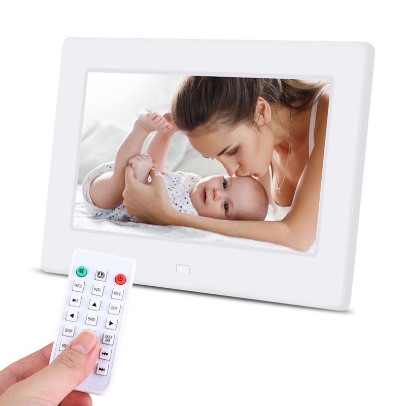 7Inch 1024*600HD Digital Photo Picture Frame Alarm Clock Player Album
