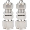 2Pcs Ferrule Compression Fitting Bulkhead Connector 2‑Touch Straight 304 Stainless